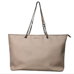 Michael Kors Beige Tote with Chain Straps